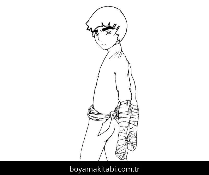 Rock Lee boyama sayfası – ücretsiz yazdır, boyama etkinliği