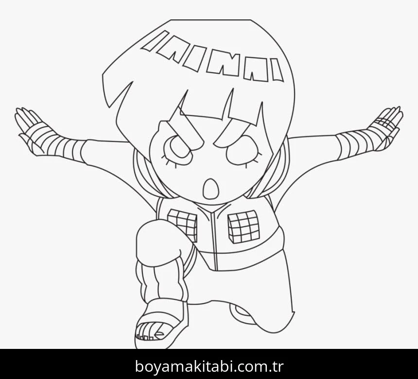 Rock Lee boyama sayfası – eğlenceli etkinlik, el becerilerini geliştirir