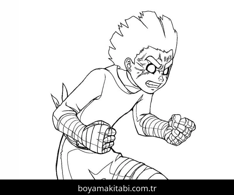 Rock Lee boyama sayfası – yaratıcılığı geliştirir, keyifli zaman