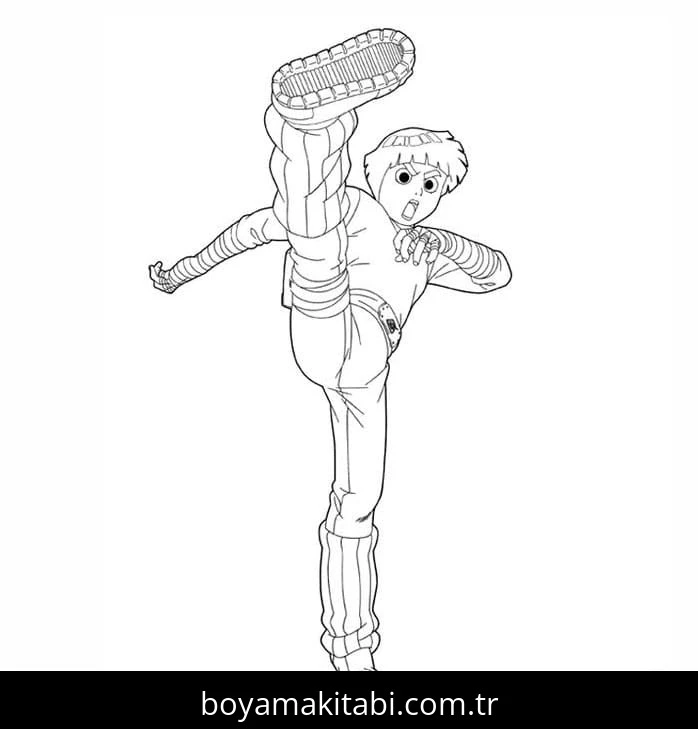 Rock Lee boyama sayfası – okul öncesi, evde etkinlik