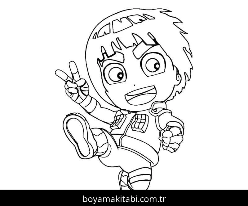 Rock Lee boyama sayfası – keyifli zaman, renkli çizimler