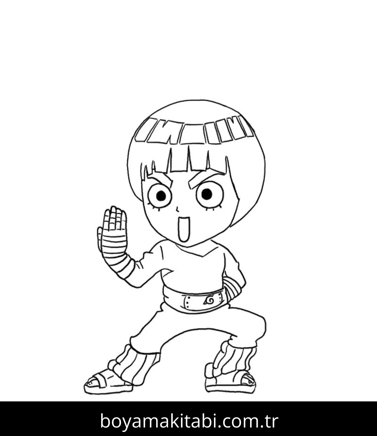 Rock Lee boyama sayfası – evde etkinlik, ücretsiz yazdır