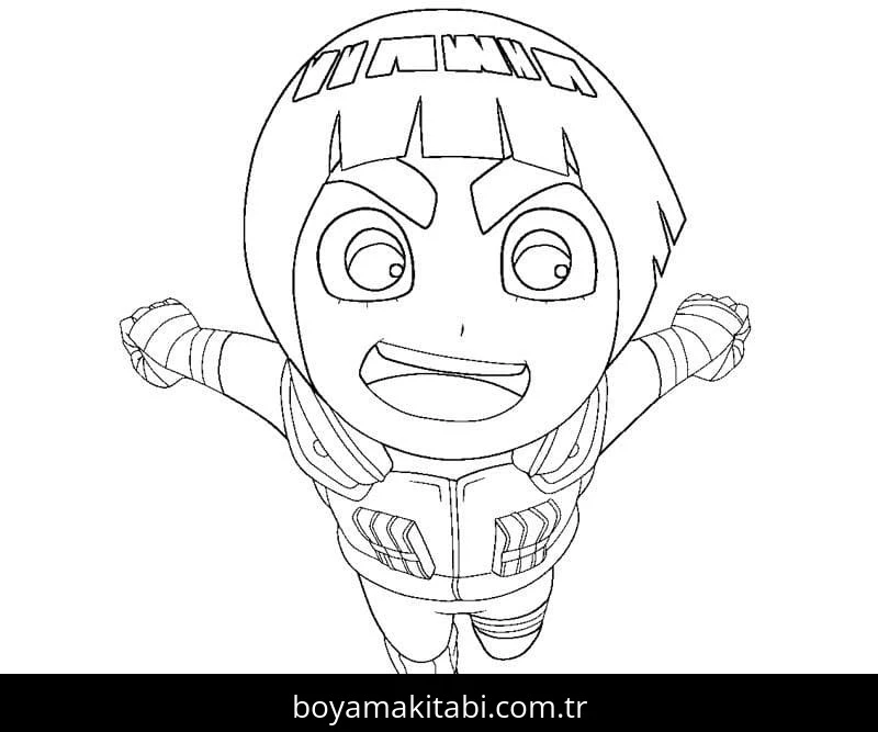 Rock Lee boyama sayfası – çocuk aktivitesi, PDF indir
