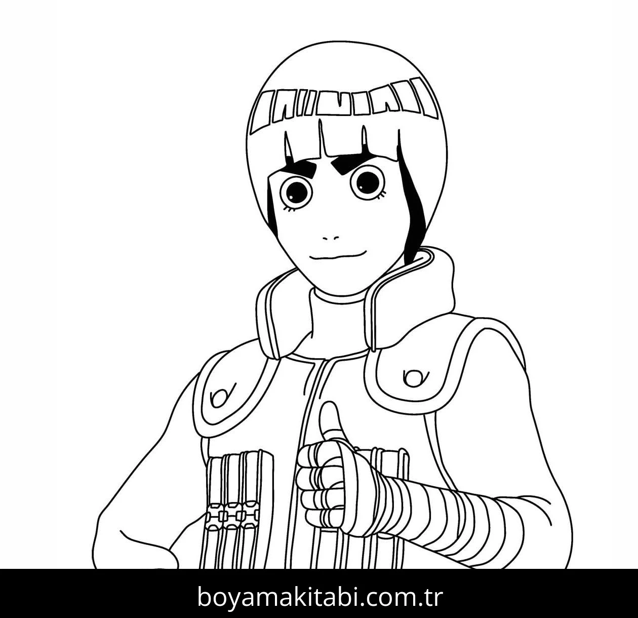 Rock Lee boyama sayfası – sanatsal çalışma, çocuklar için