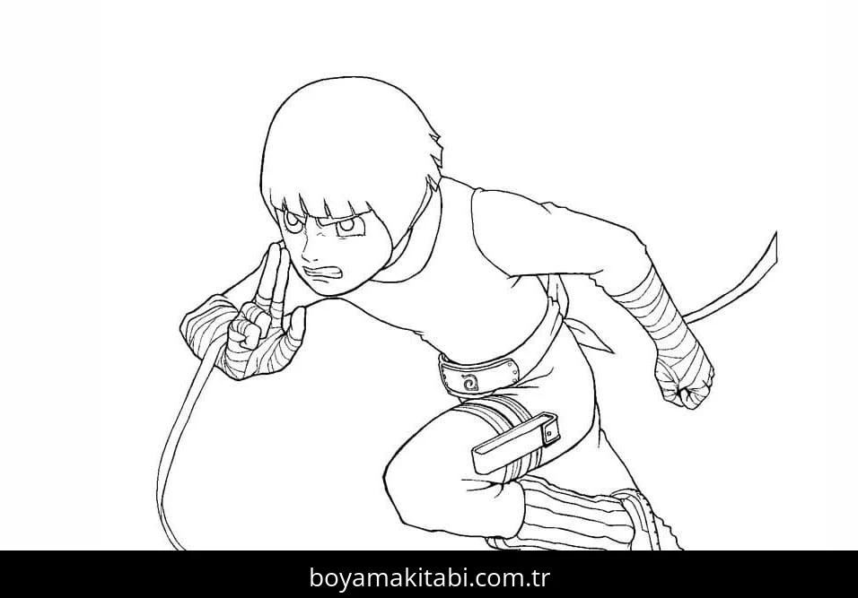 Rock Lee boyama sayfası – yaratıcılık, eğlenceli etkinlik