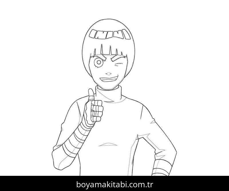 Rock Lee boyama sayfası – boyama çalışması, yaratıcılığı geliştirir