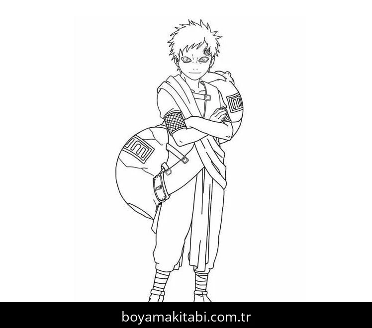 Gaara boyama sayfası – yaratıcılığı geliştirir, keyifli zaman