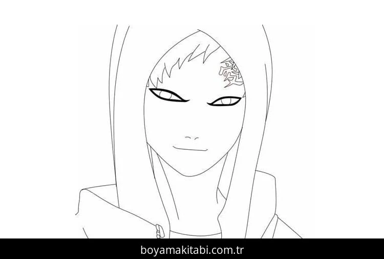 Gaara boyama sayfası – eğitici aktivite, yaratıcılık