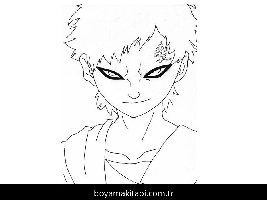 Gaara boyama sayfası – keyifli zaman, renkli çizimler
