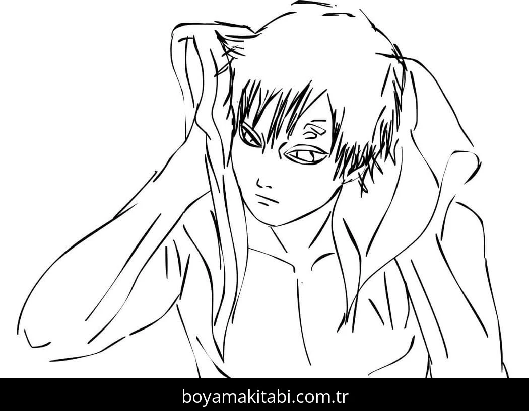 Gaara boyama sayfası – yaratıcılık, eğlenceli etkinlik