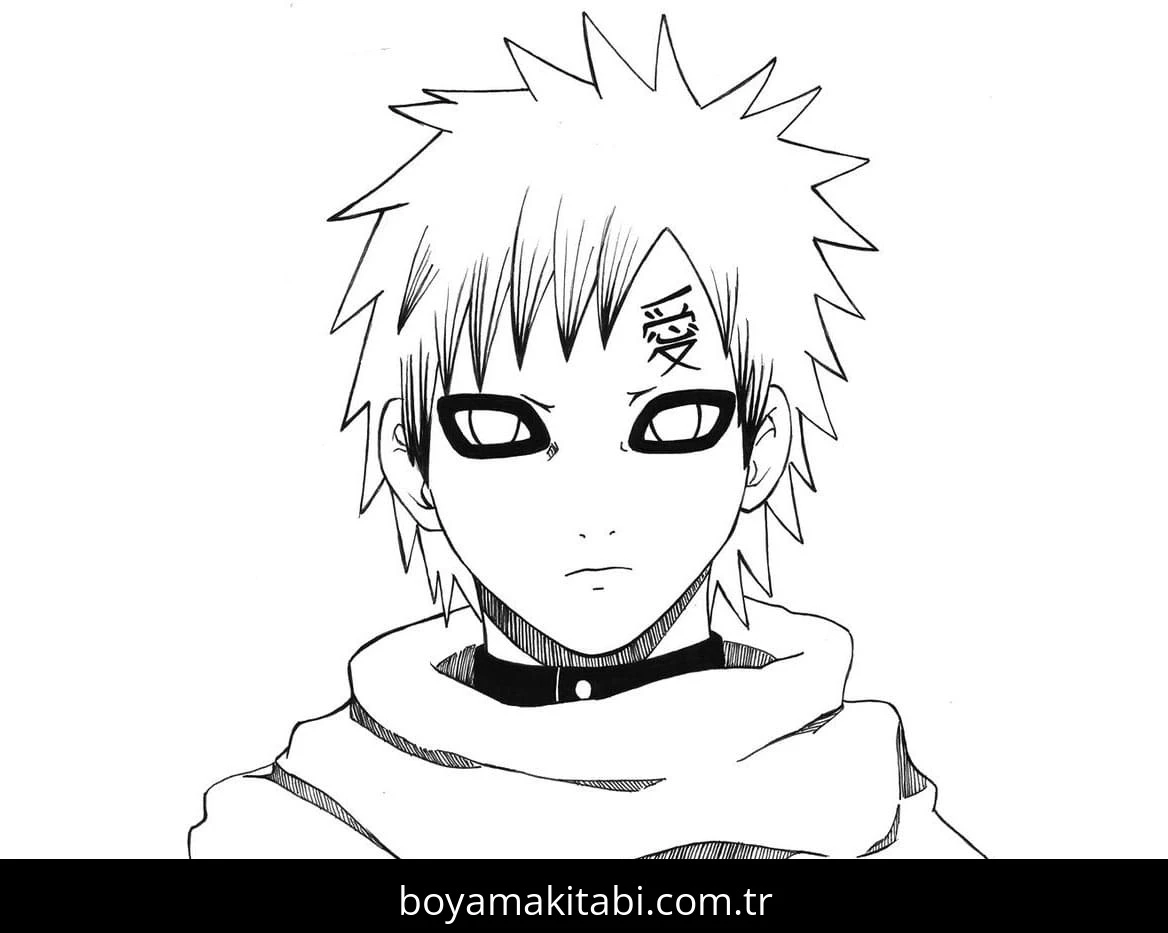 Gaara boyama sayfası – renkli çizimler, okul öncesi