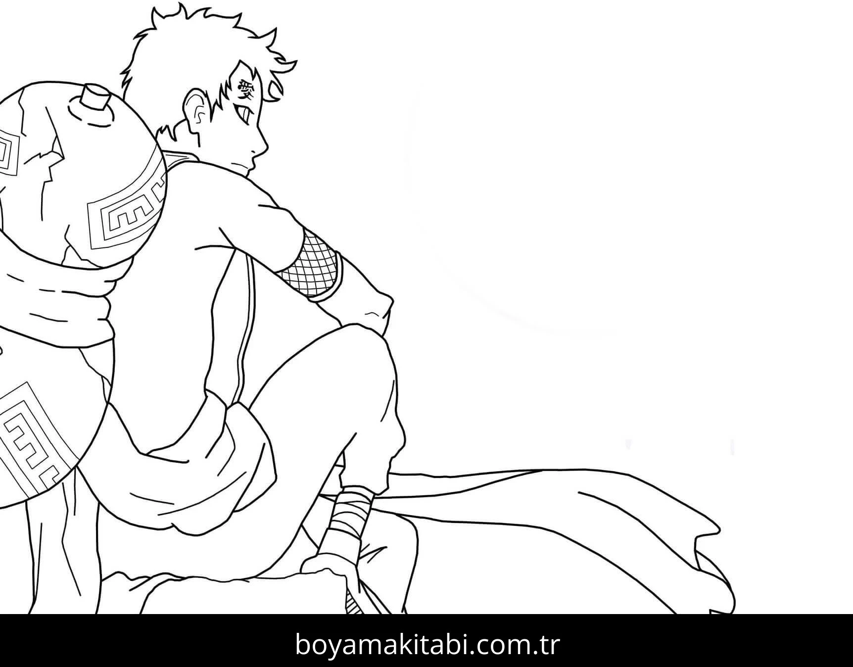 Gaara boyama sayfası – ücretsiz yazdır, boyama etkinliği