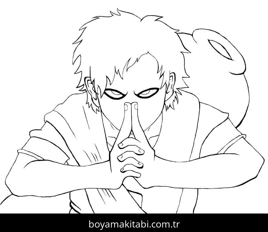 Gaara boyama sayfası – eğitici aktivite, yaratıcılık