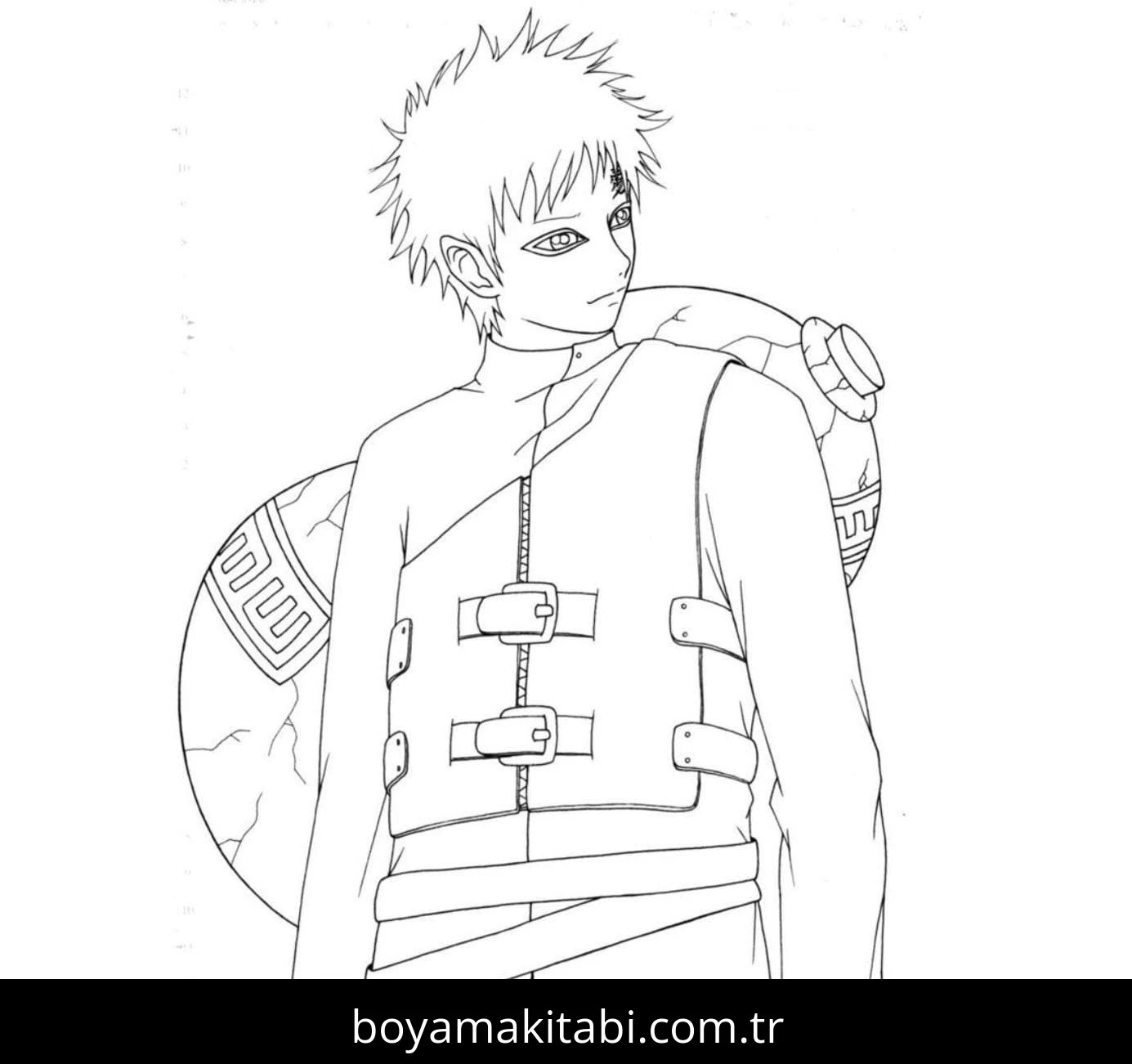 Gaara boyama sayfası – keyifli zaman, renkli çizimler