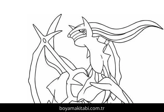 Arceus boyama sayfası – sevimli karakter, sanatsal çalışma