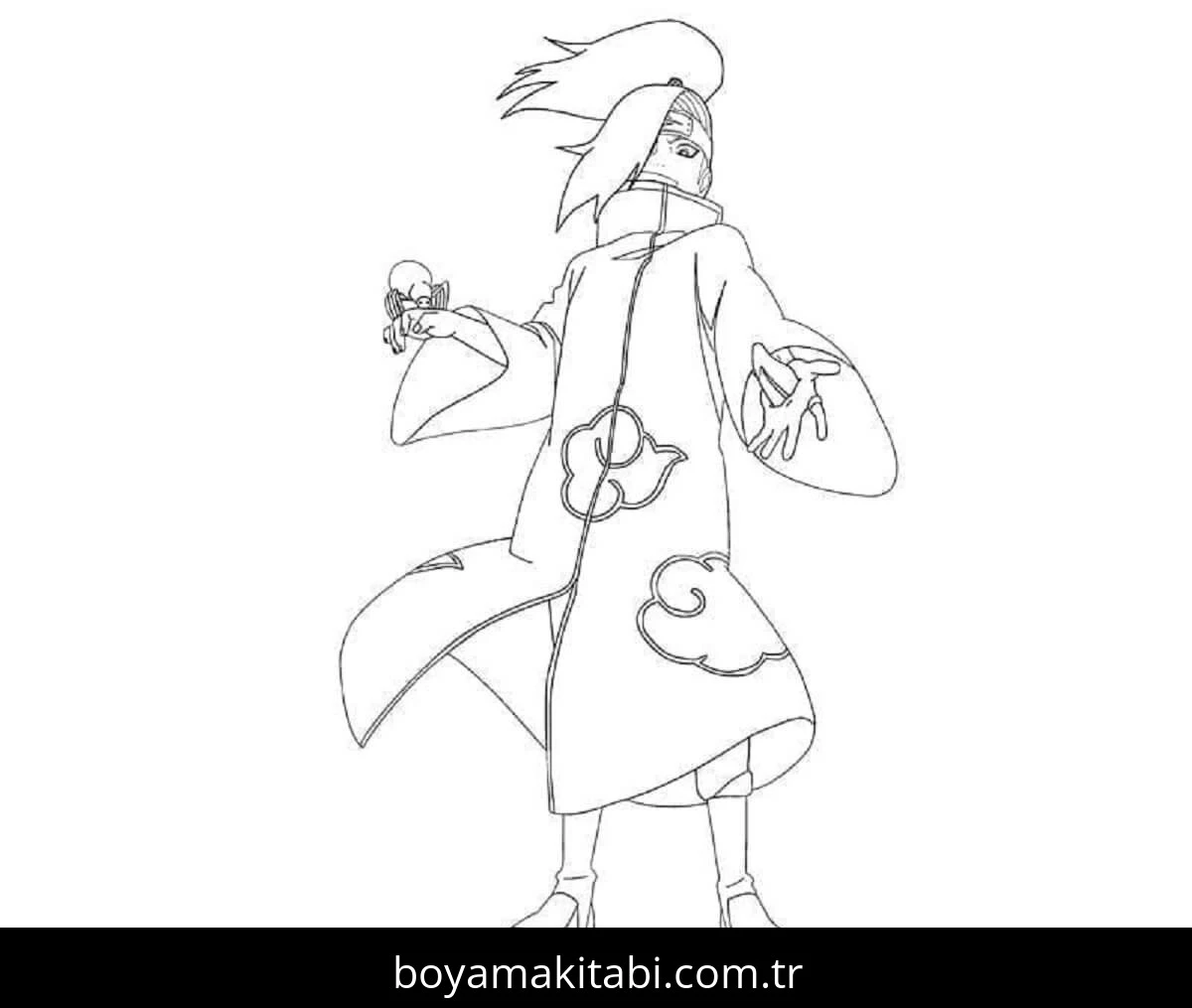 Deidara boyama sayfası – boyama çalışması, yaratıcılığı geliştirir