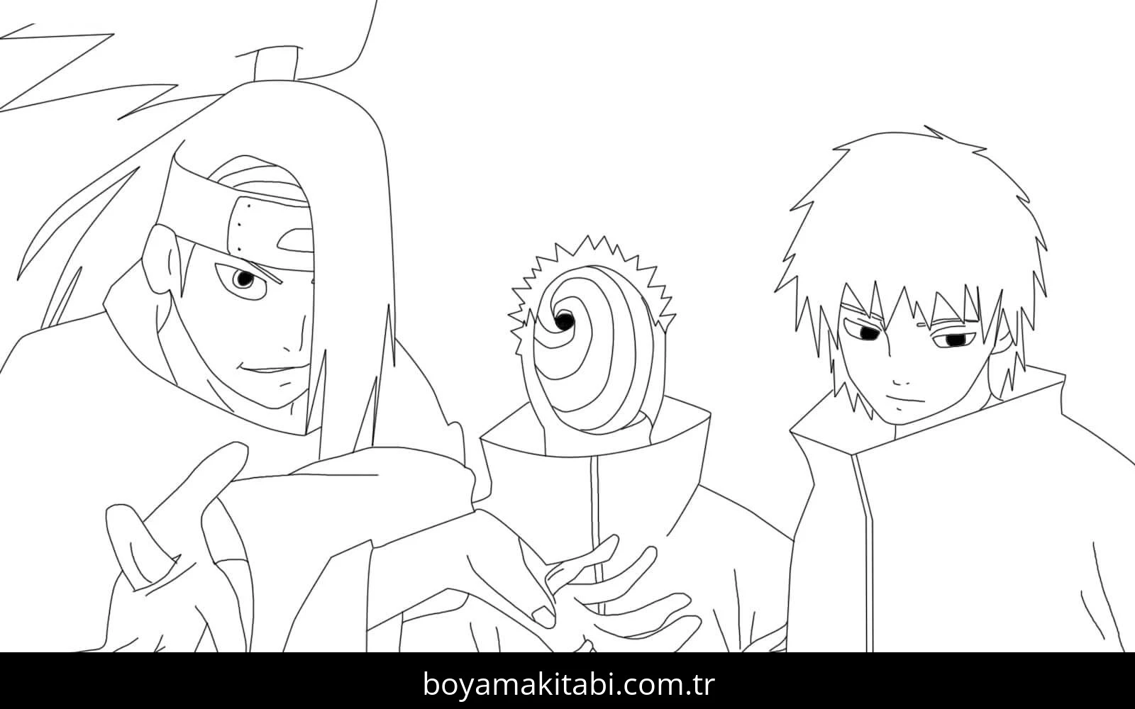 Deidara boyama sayfası – eğlenceli etkinlik, el becerilerini geliştirir