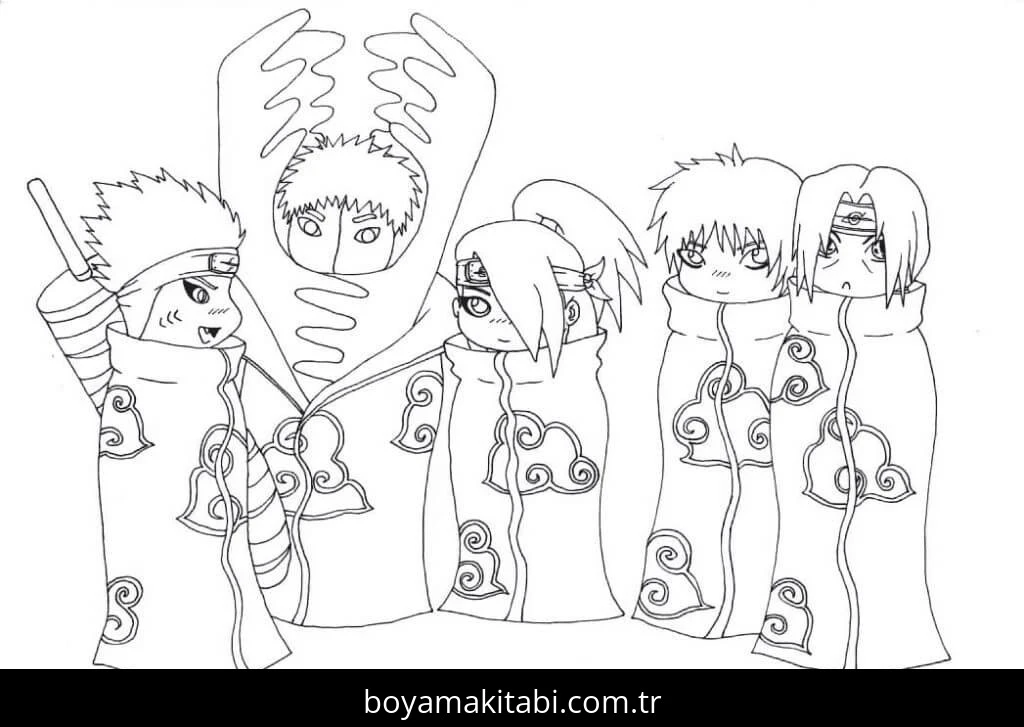 Deidara boyama sayfası – kolay boyama, eğitici aktivite