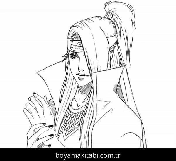 Deidara boyama sayfası – okul öncesi, evde etkinlik