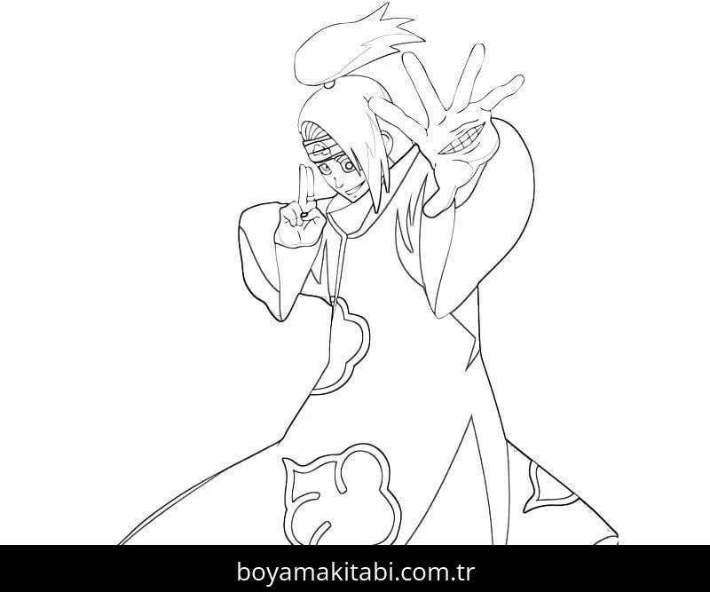 Deidara boyama sayfası – boyama etkinliği, çocuk aktivitesi