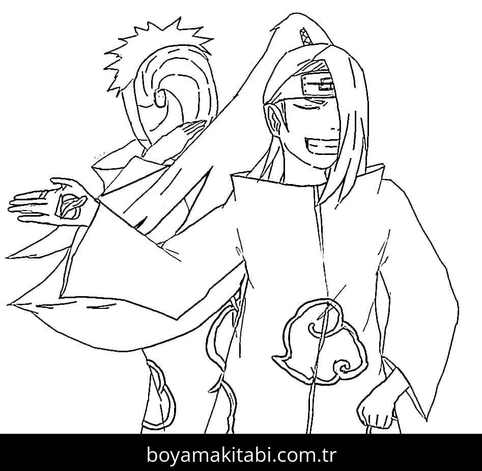 Deidara boyama sayfası – keyifli zaman, renkli çizimler