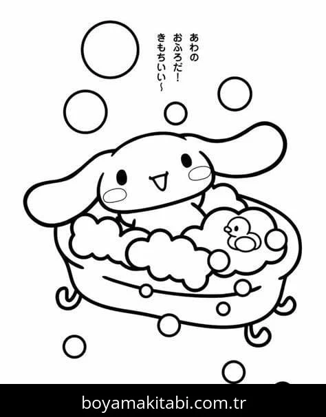 Cinnamoroll boyama sayfası – evde etkinlik, ücretsiz yazdır