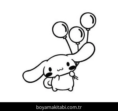 Cinnamoroll boyama sayfası – basit çizim, kolay boyama