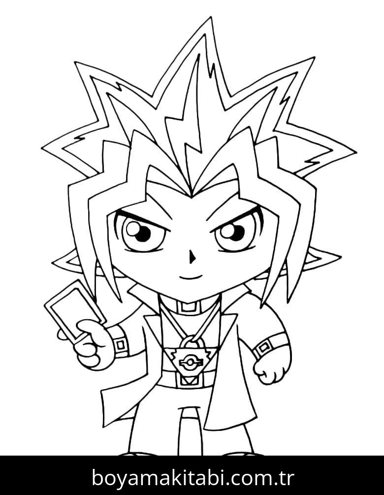 Yu Gi Oh boyama sayfası #52 – çizgi film temalı, basit çizim