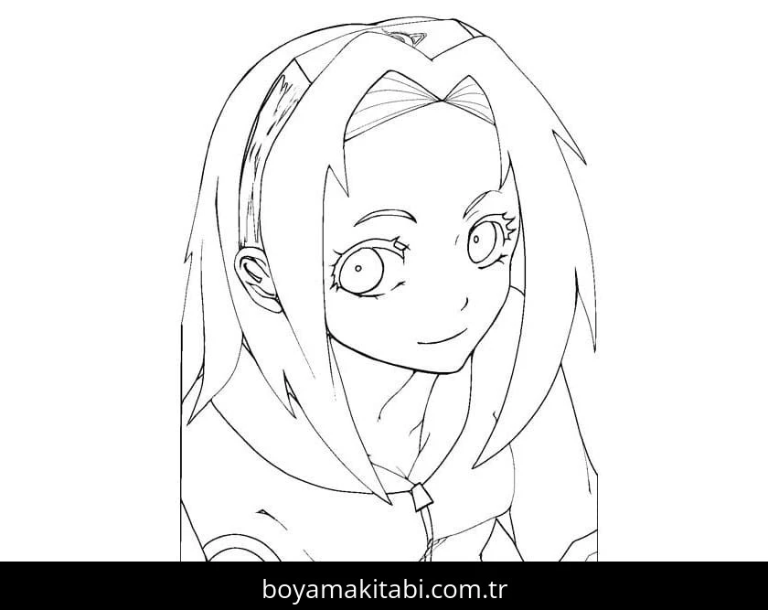 Sakura Haruno boyama sayfası – çocuk aktivitesi, PDF indir