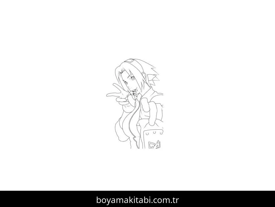 Sakura Haruno boyama sayfası – ücretsiz yazdır, boyama etkinliği