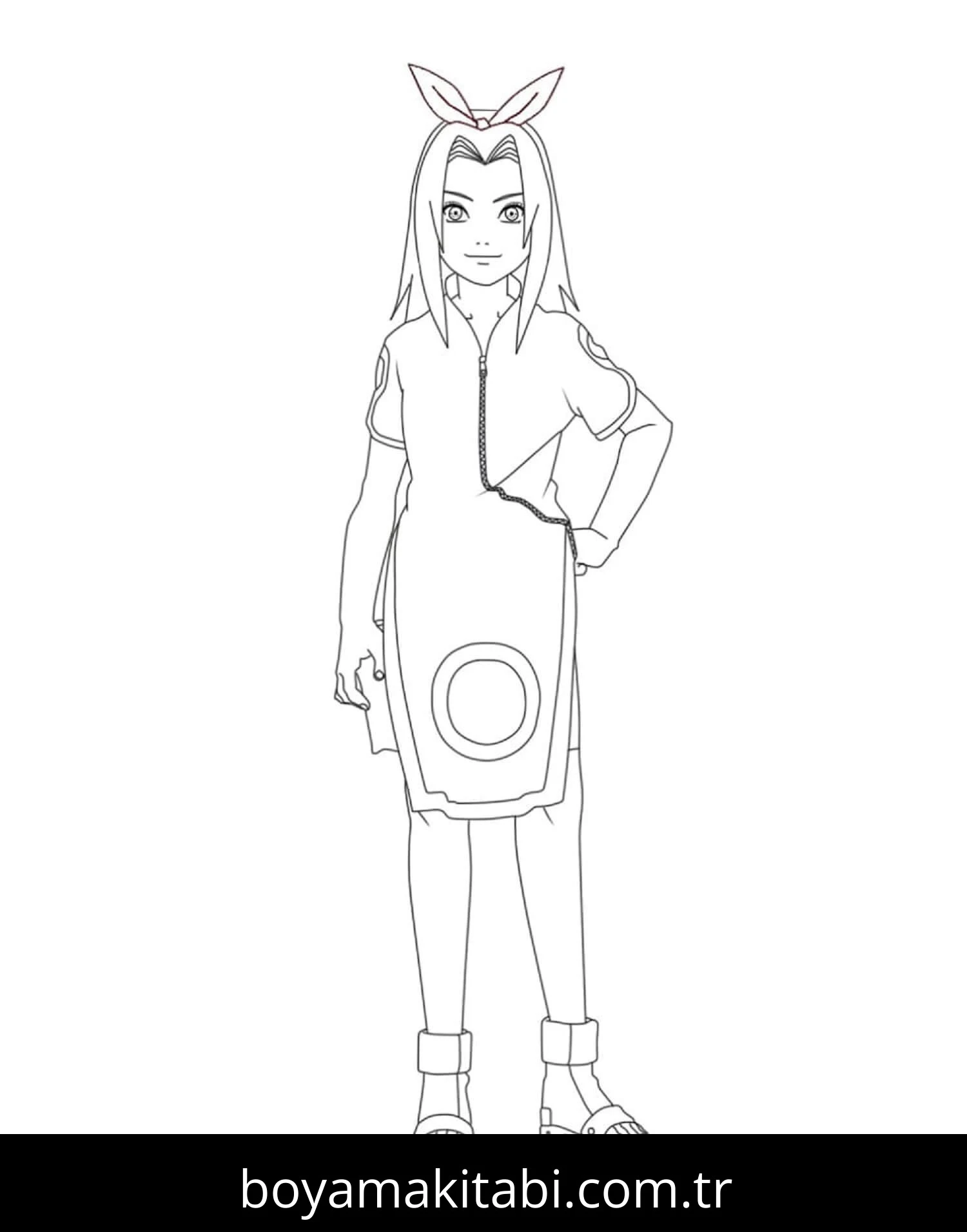 Sakura Haruno boyama sayfası – PDF indir, sevimli karakter