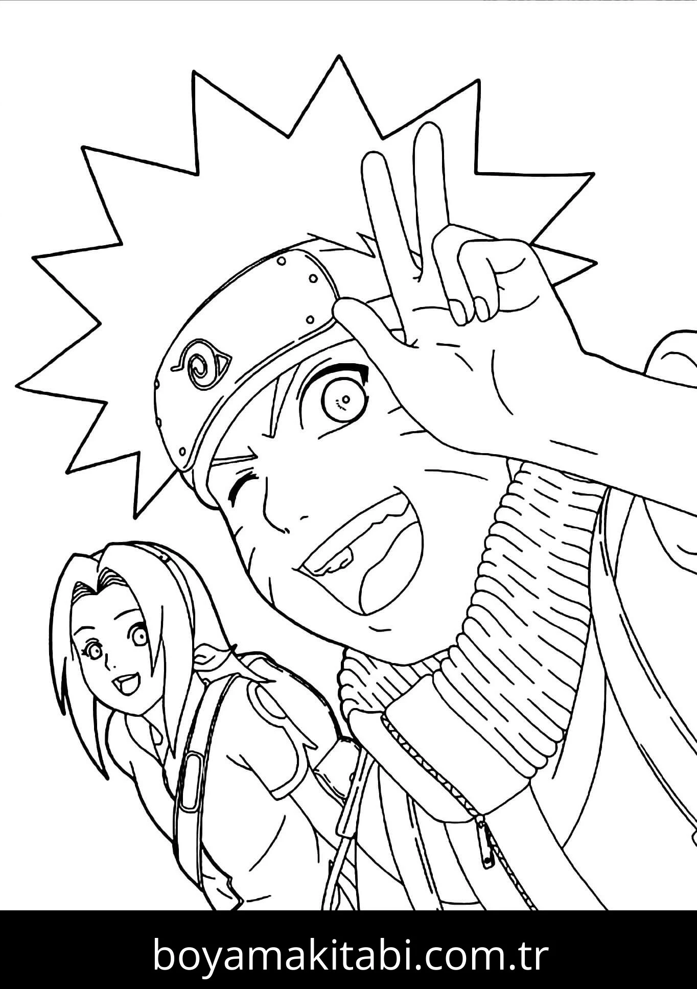 Sakura Haruno boyama sayfası – eğlenceli etkinlik, el becerilerini geliştirir