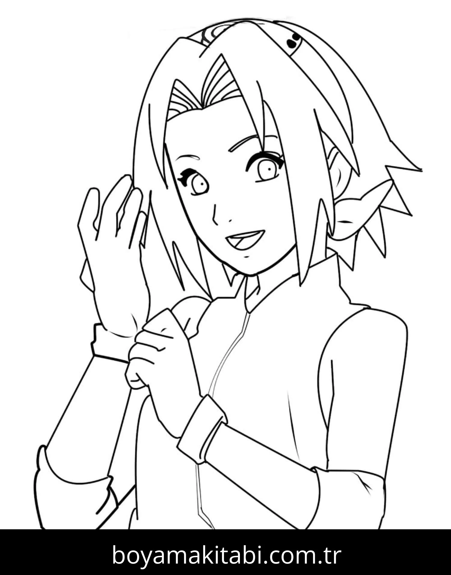 Sakura Haruno boyama sayfası – yaratıcılık, eğlenceli etkinlik