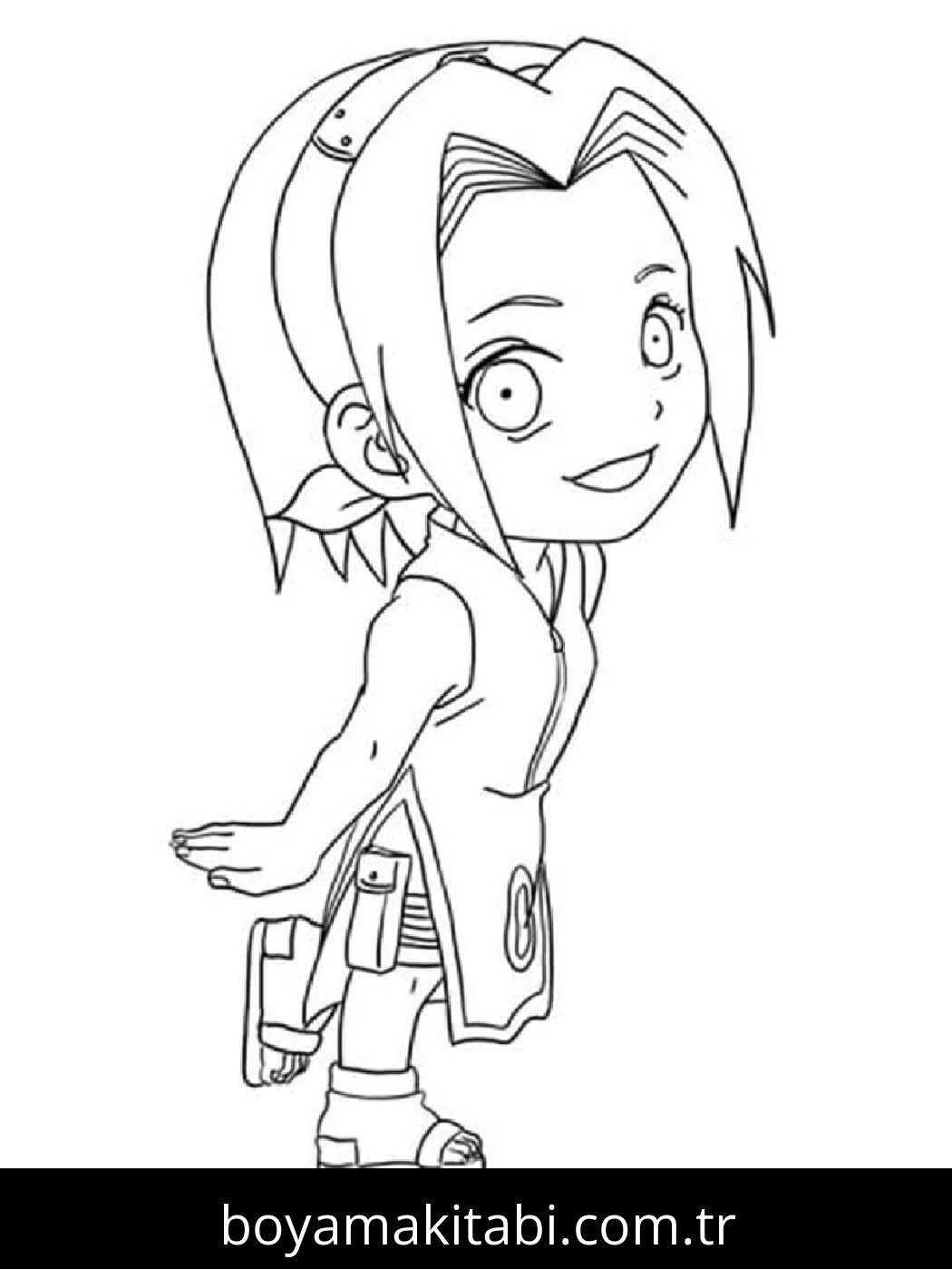 Sakura Haruno boyama sayfası – ücretsiz yazdır, boyama etkinliği