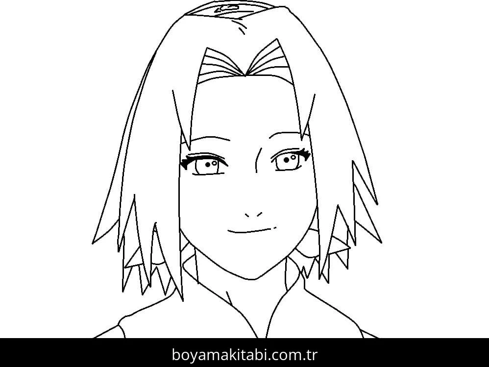 Sakura Haruno boyama sayfası – PDF indir, sevimli karakter