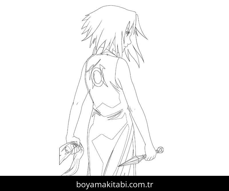 Sakura Haruno boyama sayfası – çocuklar için, çizgi film temalı