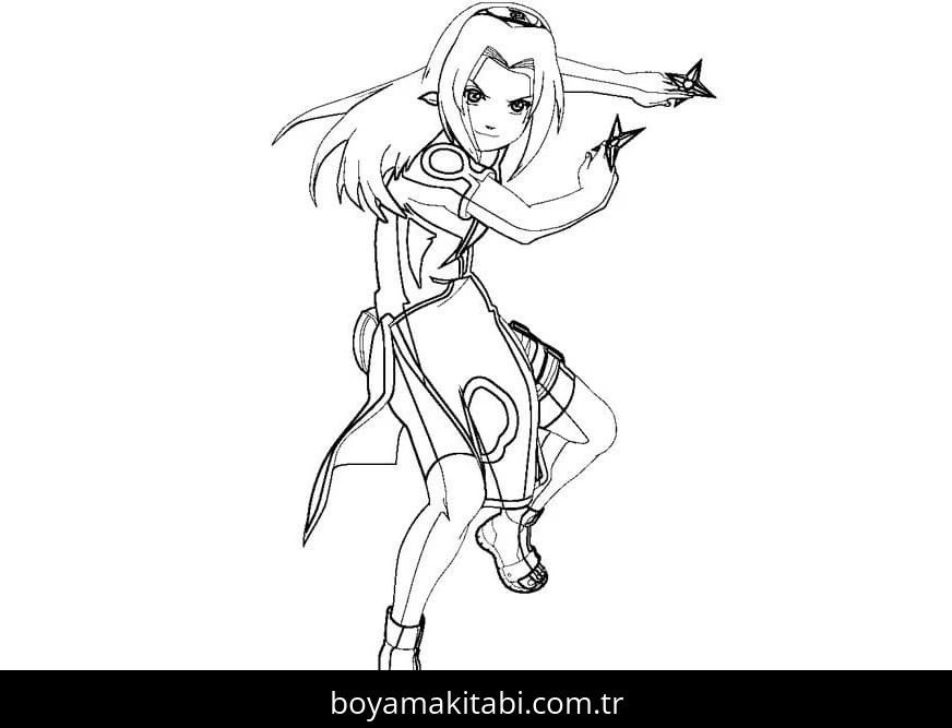 Sakura Haruno boyama sayfası – okul öncesi, evde etkinlik