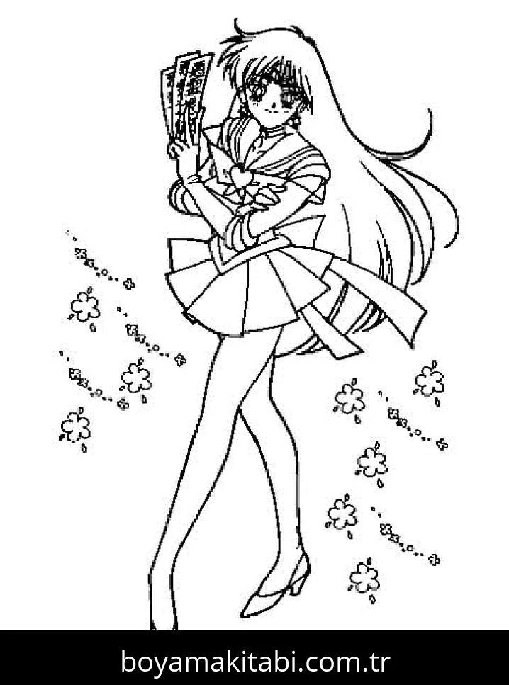 Sailor Moon boyama sayfası #61 – dikkat ve odaklanma geliştirir, A4 baskıya uygun