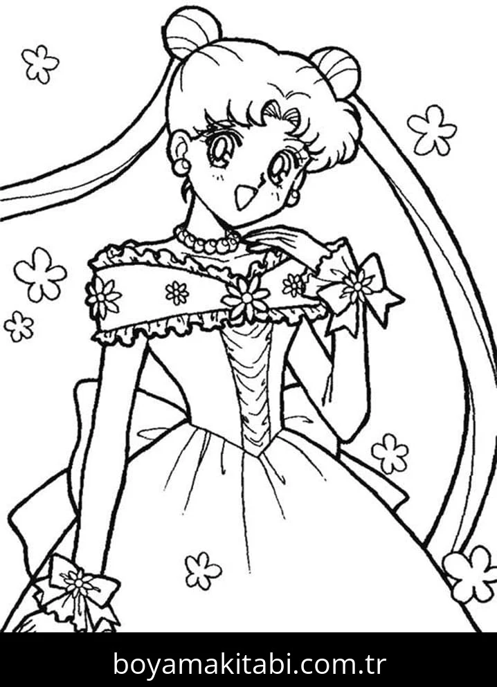 Sailor Moon boyama sayfası #65 – sabır ve özgüven kazandırır, yaratıcı sanat çalışması