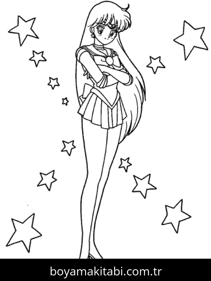 Sailor Moon boyama sayfası #77 – çocuklar için, çizgi film temalı