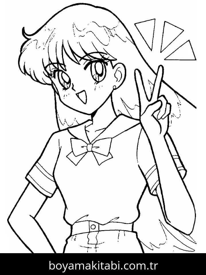 Sailor Moon boyama sayfası #78 – kolay boyama, eğitici aktivite