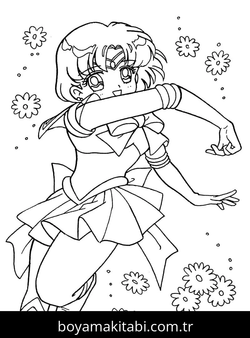 Sailor Moon boyama sayfası #79 – eğlenceli etkinlik, el becerilerini geliştirir