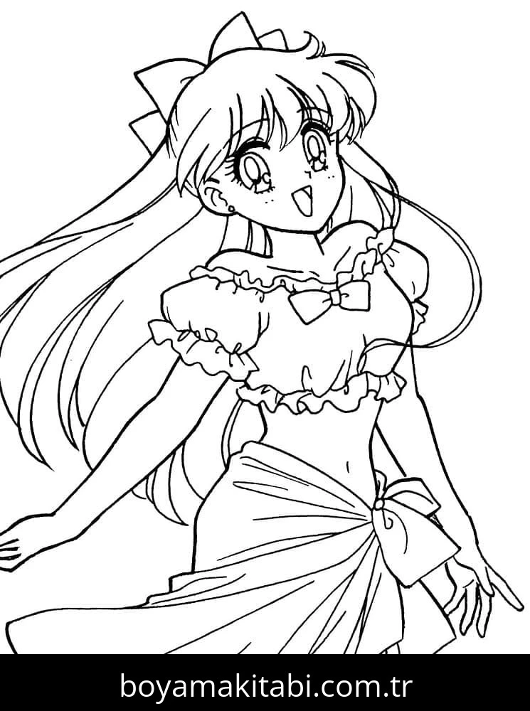 Sailor Moon boyama sayfası #101 – dikkat ve odaklanma geliştirir, A4 baskıya uygun