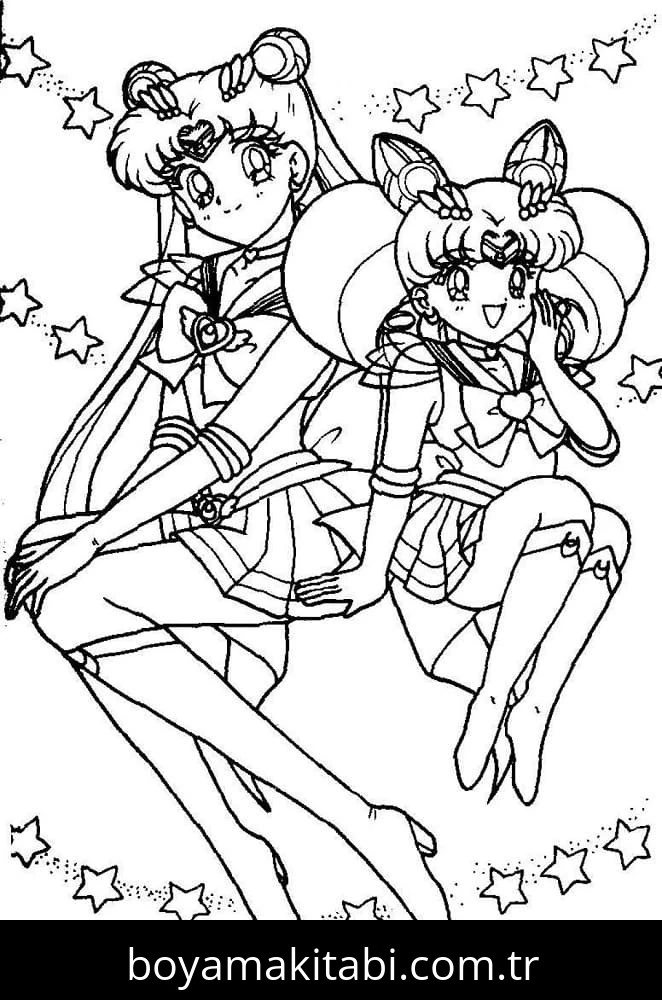 Sailor Moon boyama sayfası #105 – sabır ve özgüven kazandırır, yaratıcı sanat çalışması