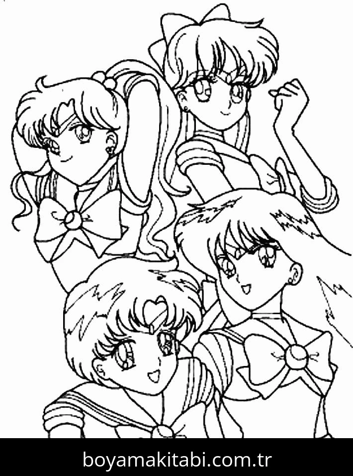 Sailor Moon boyama sayfası #107 – kolay indirilebilir, eğlenceli öğrenme deneyimi