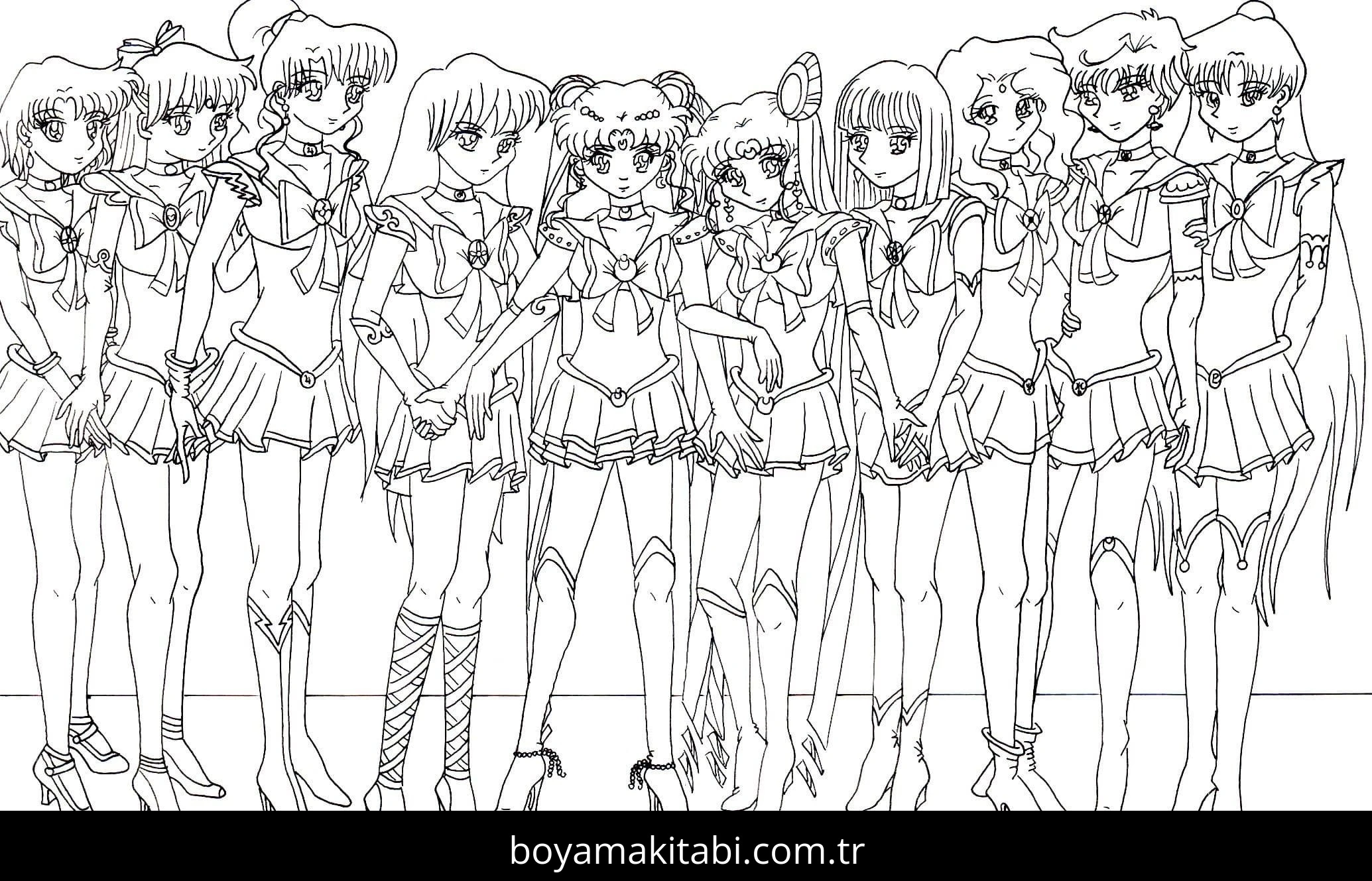 Sailor Moon boyama sayfası #111 – günlük etkinlik önerisi, kolay boyama
