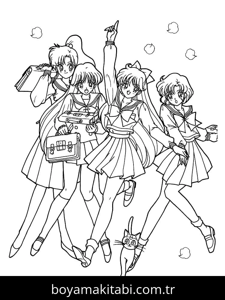 Sailor Moon boyama sayfası #112 – yaratıcı sanat çalışması, eğlenceli etkinlik