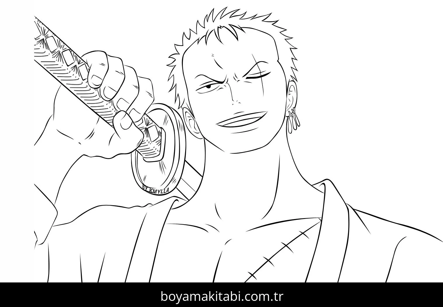 Roronoa Zoro boyama sayfası #33 – boyama etkinliği, çocuk aktivitesi