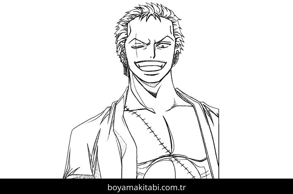 Roronoa Zoro boyama sayfası #39 – evde etkinlik, anaokulu etkinliği