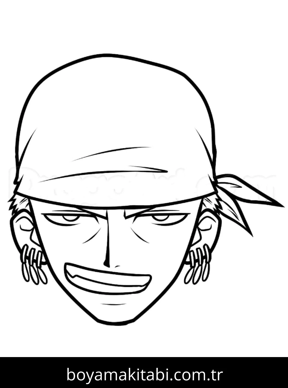 Roronoa Zoro boyama sayfası – yaratıcılık, eğlenceli etkinlik